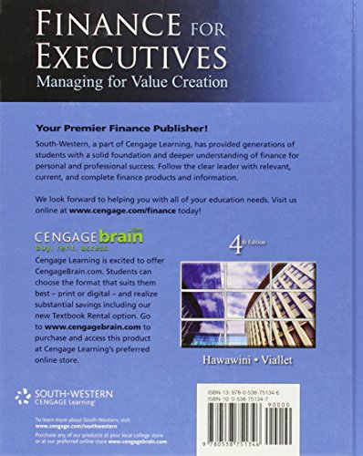 Finance for Executives: Managing for Value Creation, 4th Edition