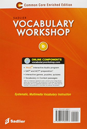 Vocabulary Workshop: Enriched Edition: Student Edition: Level D (Grade 9)