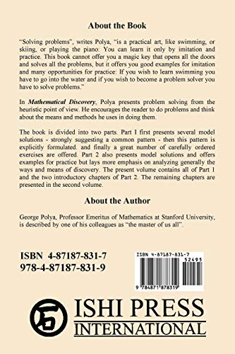 Mathematical Discovery on Understanding, Learning, and Teaching Problem Solving, Volume I