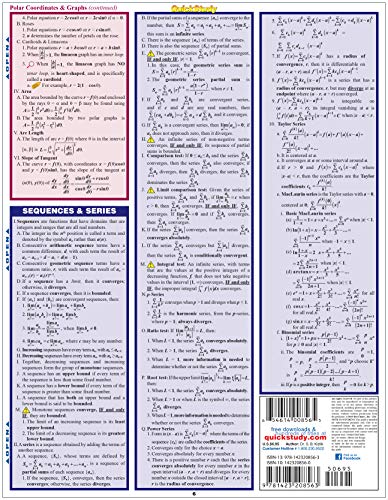 Calculus Equations & Answers QuickStudy Laminated Study Guide (QuickStudy Academic)