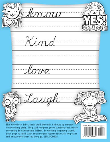 Beginning Cursive for Confident & Creative Girls: Cursive Handwriting Workbook for Kids & Beginners to Cursive Writing Practice