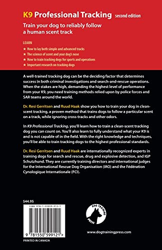 K9 Professional Tracking: A Complete Manual for Theory and Training in Clean-Scent Tracking (K9 Professional Training Series)