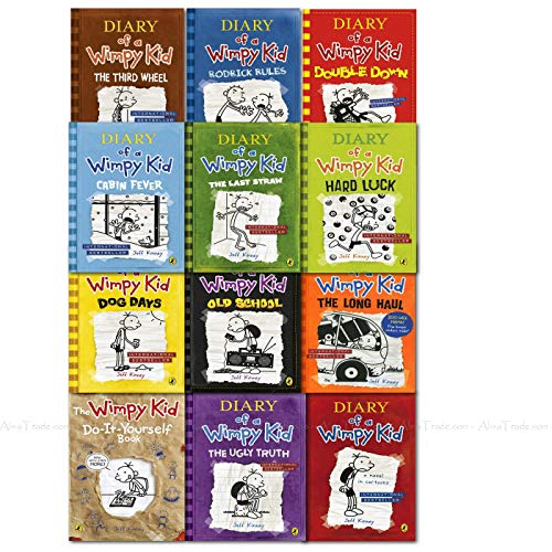 Diary of a Wimpy Kid 12 Books Complete Collection Set New(Diary Of a Wimpy Kid,Rodrick Rules,The Last Straw,Dog Days,The Ugly Truth,Cabin Fever,The Third Wheel,Hard Luck,The Long Haul,Old School..etc