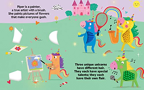 Five Unique Unicorns - Silicone Touch and Feel Board Book - Counting