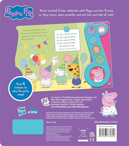 Peppa Pig - Peppa's Party 6-Button Music Sound Book - PI Kids