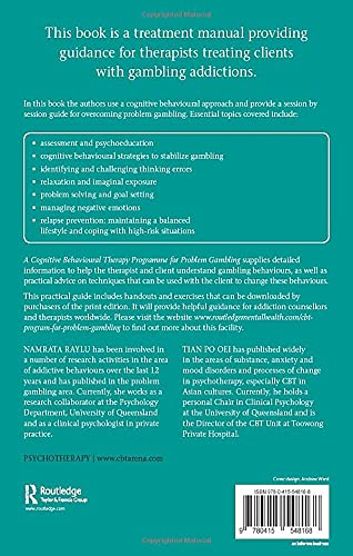 A Cognitive Behavioural Therapy Programme for Problem Gambling — back cover