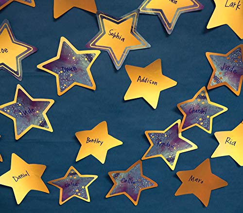 Carson Dellosa Galaxy 36 Stars Cutouts, Marble & Gold Star Cutouts for Bulletin Board and Classroom Décor, Galaxy Décor Classroom Cut-Outs, Space Décor Cutouts for Classroom Bulletin Board Decorations