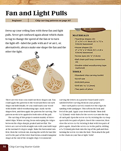 Chip Carving Starter Guide: Learn to Chip Carve with 24 Skill-Building Projects (Fox Chapel Publishing) Beginner-Friendly Step-by-Step with Full-Size Patterns that Start Simply, then Slowly Progress