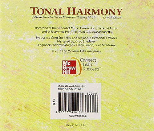 Audio CD for Tonal Harmony by Kostka, Stefan