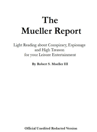 The Mueller Report (Us Government)