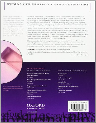 Optical Properties of Solids (Oxford Master Series in Physics)