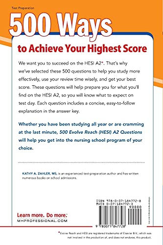 McGraw-Hill Education 500 Evolve Reach (HESI) A2 Questions to Know by Test Day