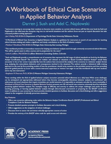 A Workbook of Ethical Case Scenarios in Applied Behavior Analysis — back cover