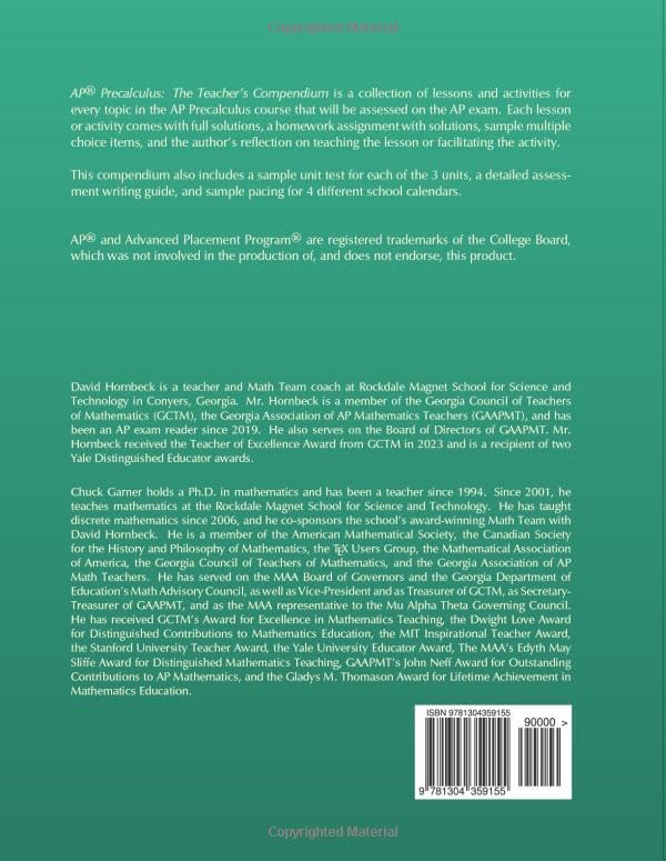 AP Precalculus: The Teacher's Compendium