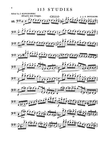 113 Studies: Nos. 35-62, for Cello (Kalmus Edition, Vol 2)