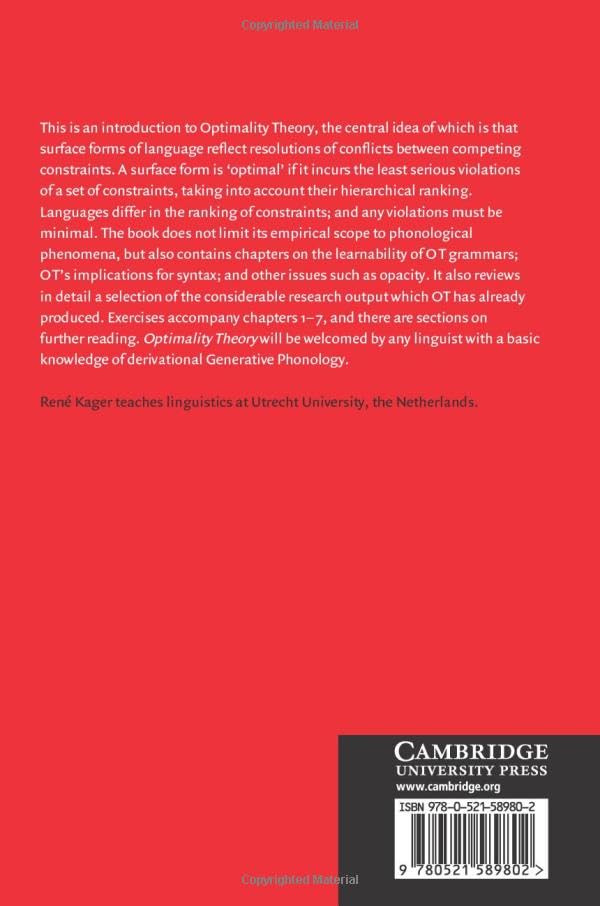 Optimality Theory (Cambridge Textbooks in Linguistics)