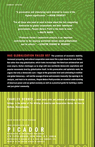 People Before Profit: The New Globalization in an Age of Terror, Big Money, and Economic Crisis