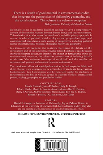 Just Environments: Intergenerational, International and Inter-Species Issues