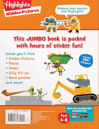 Jumbo Book of Sticker Puzzles: Ultimate Sticker Puzzle Fun with Over 800 Stickers & 100 Activities, Including Mazes, Hidden Pictures Scenes & Logic Puzzles (Highlights Jumbo Books & Pads)