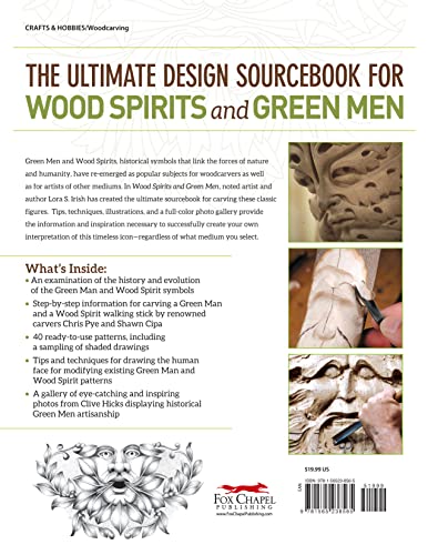 Wood Spirits and Green Men: A Design Sourcebook for Woodcarvers and Other Artists (Fox Chapel Publishing) 40 Ready-to-Use Patterns, Step-by-Step Tutorials, the Symbols' History, & a Stunning Gallery
