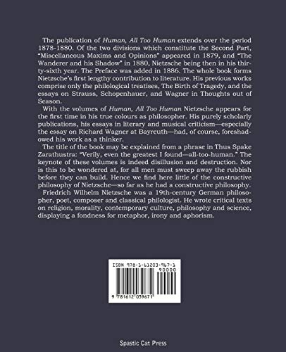 Human, All Too Human Part II — back cover