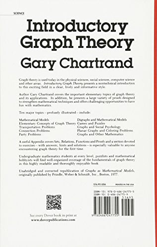 Introductory Graph Theory (Dover Books on Mathematics) — back cover
