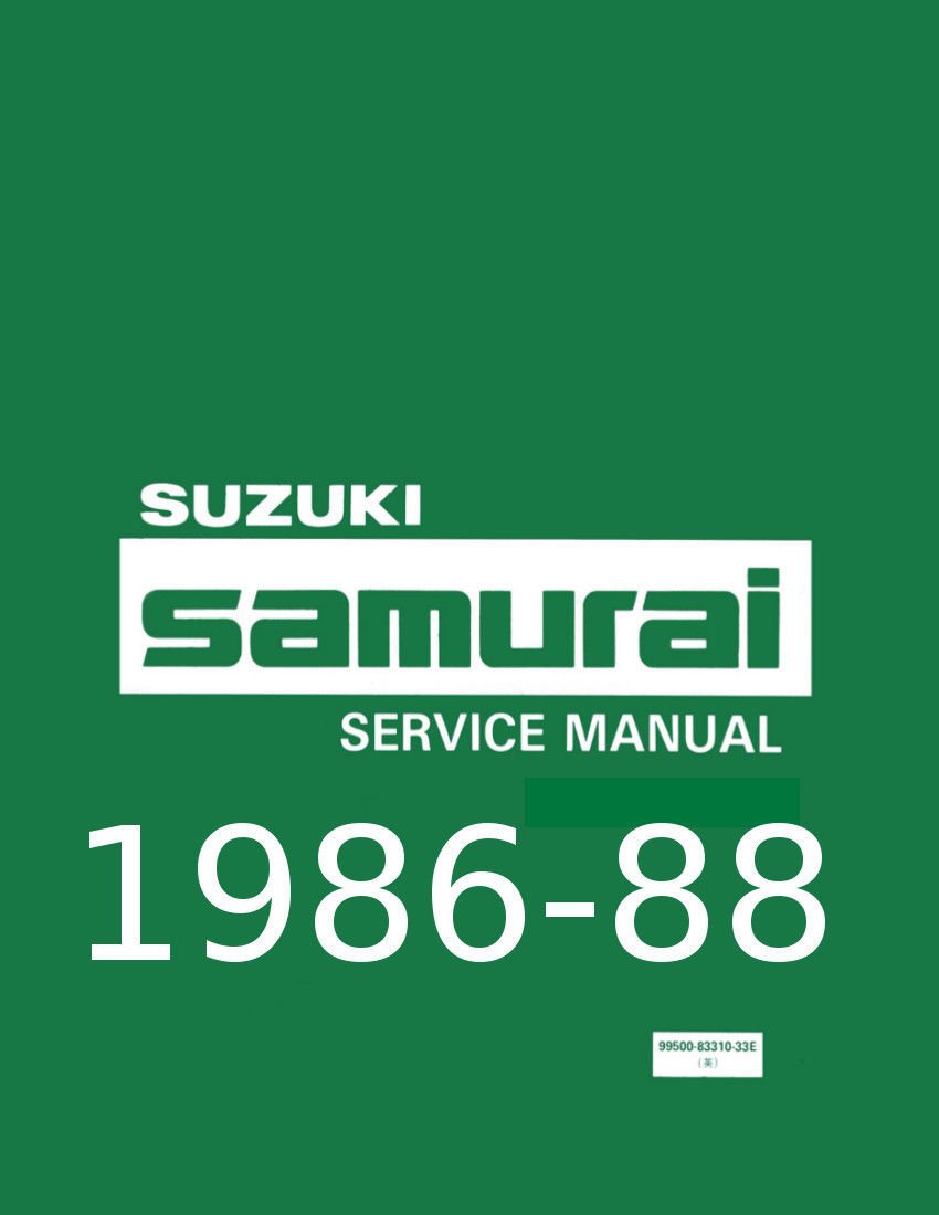 Suzuki Samurai Factory Service and Repair Shop Manual 1986 1987 & 1988 NEW