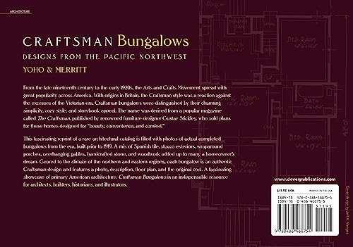 Craftsman Bungalows: Designs from the Pacific Northwest (Dover Architecture)