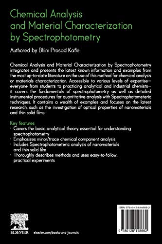 Chemical Analysis and Material Characterization by Spectrophotometry