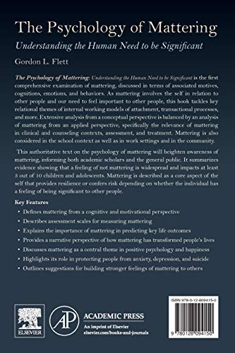 The Psychology of Mattering: Understanding the Human Need to be Significant