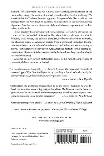 Richard Hofstadter: An Intellectual Biography