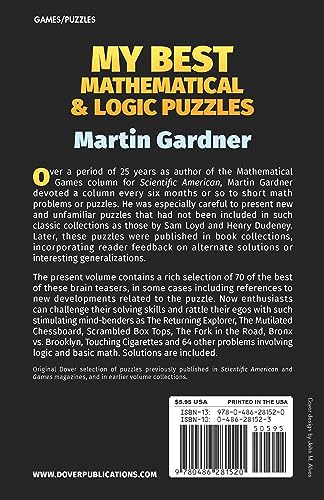 My Best Mathematical and Logic Puzzles (Dover Recreational Math) (Dover Math Games & Puzzles)