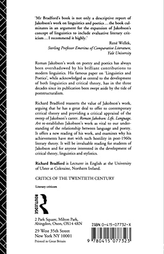 Roman Jakobson: Life, Language and Art (Critics of the Twentieth Century)