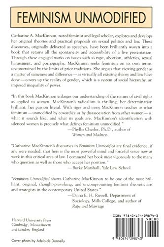 Feminism Unmodified: Discourses on Life and Law — back cover