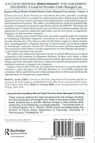 Solution-Oriented Brief Therapy For Adjustment Disorders: A Guide for Providers Under Managed Care (Mental Health Practice Under Managed Care, Volume 3)