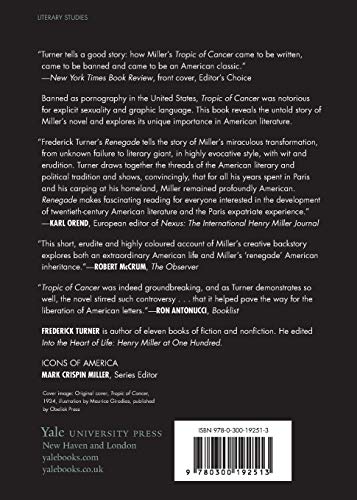 Renegade: Henry Miller and the Making of "Tropic of Cancer" (Icons of America)
