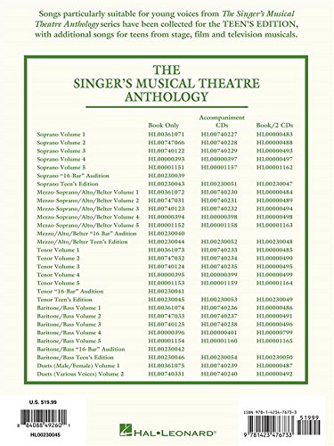 The Singer's Musical Theatre Anthology - Teen's Edition: Tenor Book Only (Singers Musical Theater Anthology: Teen's Edition)