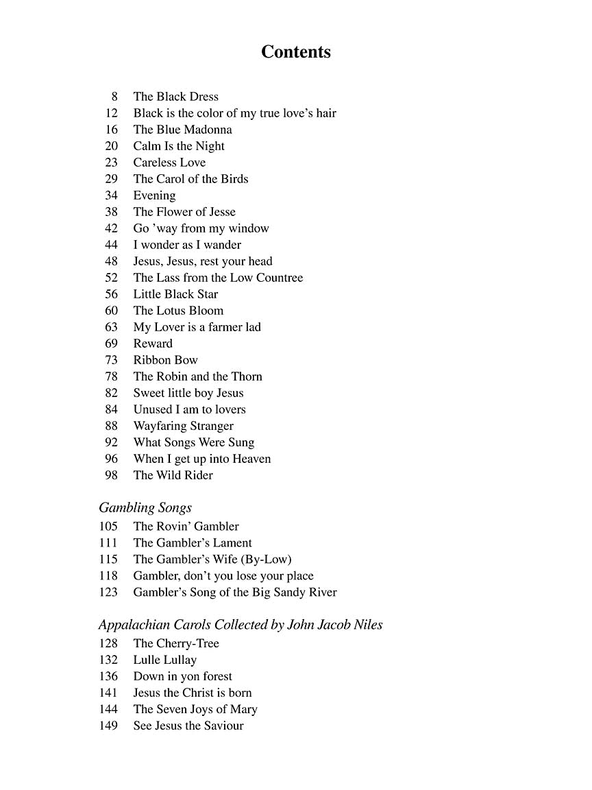 The Songs of John Jacob Niles: Low Voice and Piano