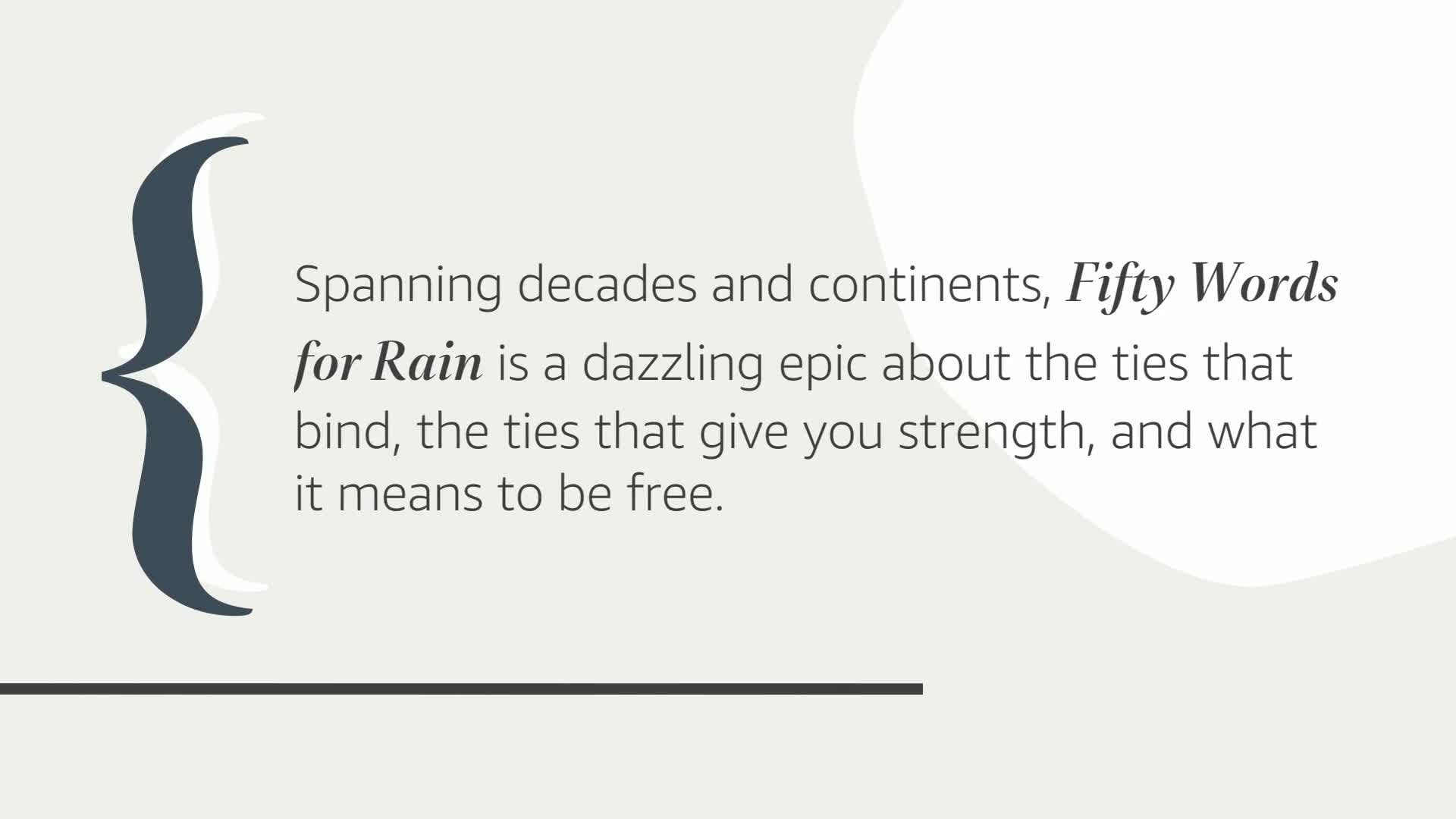Fifty Words for Rain: A Novel