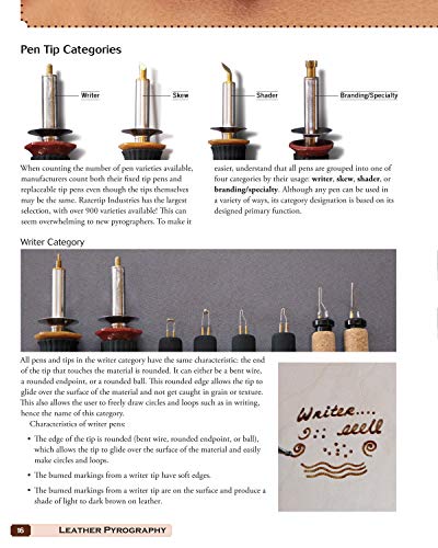 Leather Pyrography: A Beginner's Guide to Burning Decorative Designs on Leather (Fox Chapel Publishing) 6 Projects, Step-by-Step Instructions, & Essential Information for Using Pens on Leather vs Wood