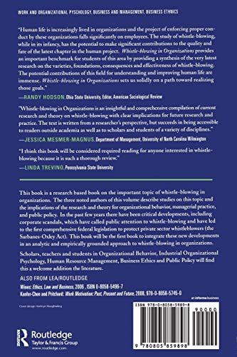 Whistle-Blowing in Organizations (Organization and Management Series)