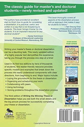 Writing the Winning Thesis or Dissertation: A Step-by-Step Guide