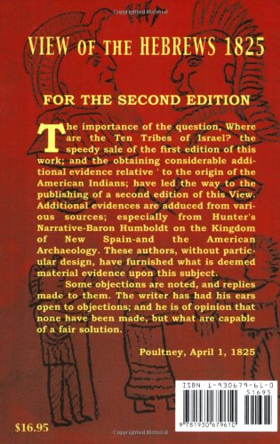 View of the Hebrews, or, The Tribes of Isreal in America
