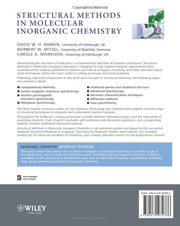 Structural Methods in Molecular Inorganic Chemistry — back cover