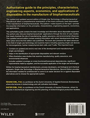 Single-Use Technology in Biopharmaceutical Manufacture — back cover