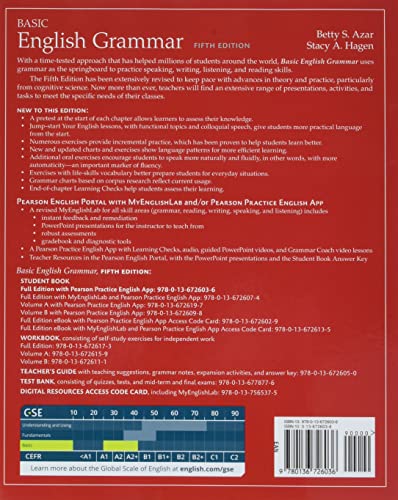 Azar-Hagen Grammar - (AE) - 5th Edition - Student Book with App - Basic English Grammar