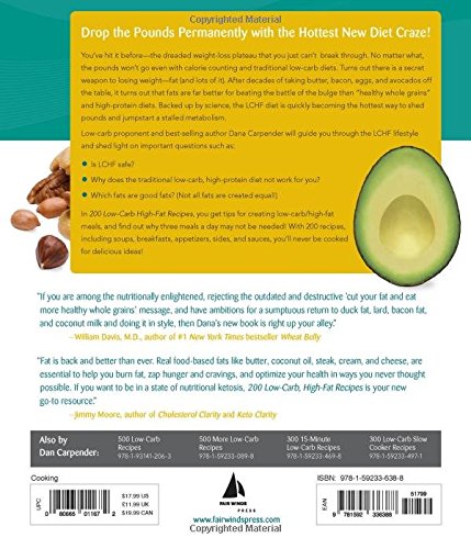 200 Low-Carb, High-Fat Recipes — back cover