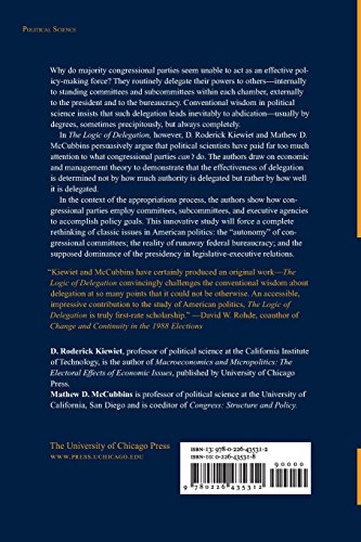 The Logic of Delegation: Congressional Parties and the Appropriations Process (American Politics and Political Economy Series)