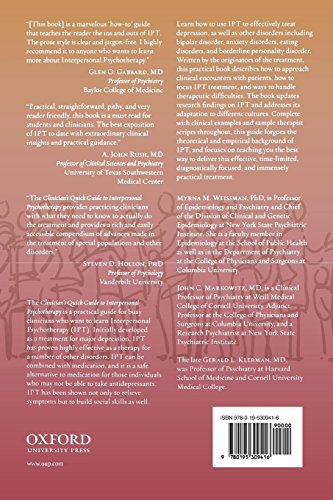 Clinician's Quick Guide to Interpersonal Psychotherapy