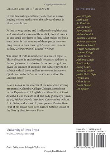 Truth in Nonfiction: Essays by Lazar, David